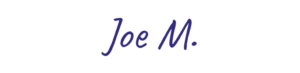 Joe M signature